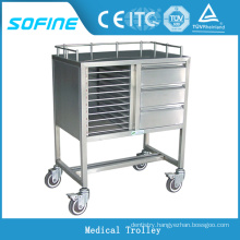 SF-HJ2801 stainless steel hospital emergency trolley equipment